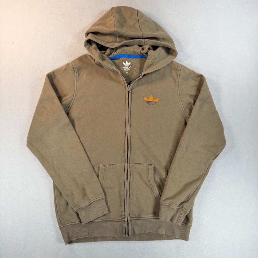 Y2K Adidas Originals Mens Full Zip Hoodie Vintage Trefoil M